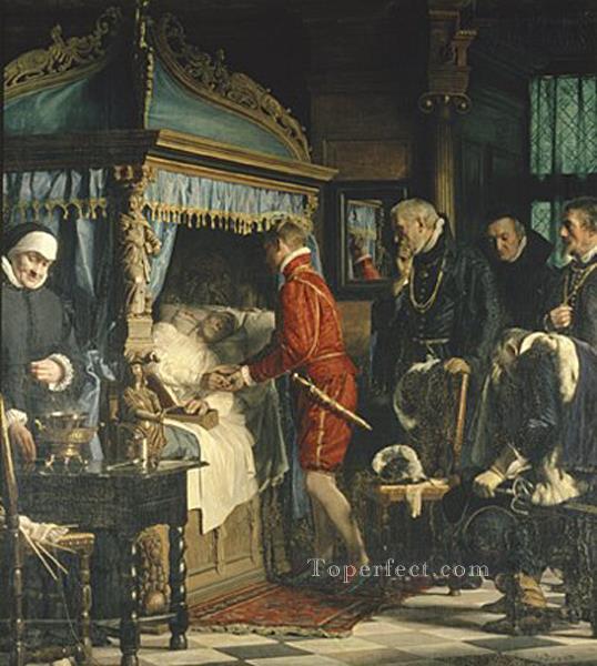 El canciller Niels Kaas entrega las llaves de Christian IV a Carl Heinrich Bloch Pintura al óleo
